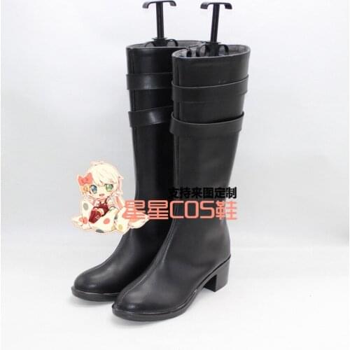 Hitman Reborn Kuromu Dokuro Black Long Halloween Cosplay Shoes Boots X002