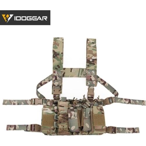 IDOGEAR Tactical Chest Rig D3CR Plate Carrier Vest Cordura Airsoft Military Tactical Molle Magazine Pouch Chest Rig 3307