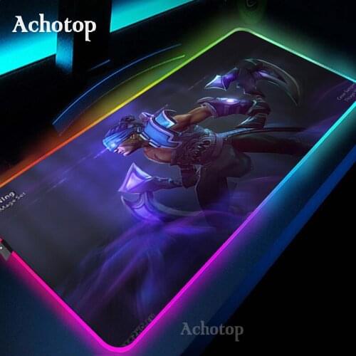 DOTA 2 Game Luminous RGB LED Lights Desktop Gaming Mouse Pad PC Gamer Computer Anime Accessory Mousepad Overlock Rubber Desk Mat