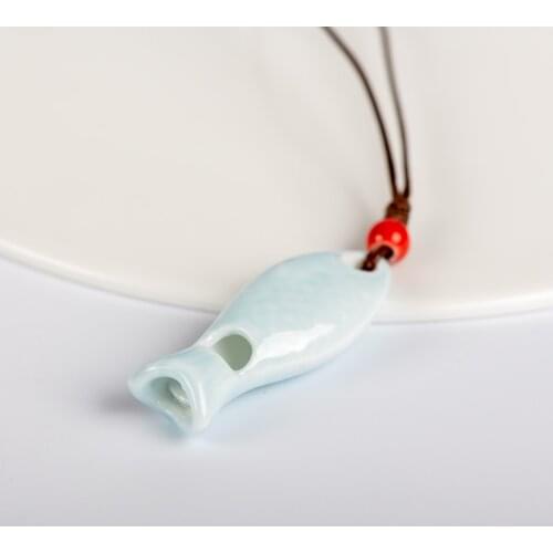 Ceramic Fish Whistle Pendant Gifts For Children retro accessory jewelry #FZ225