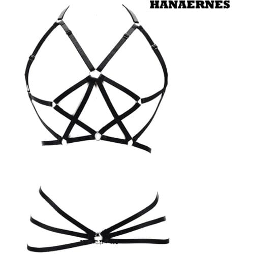 WOMEN Harness Underwear Set Goth Garter Belts Women Straps Bra Garter Sexy Body Belts Waist To Leg Bondage Cage Bdsm Restraint