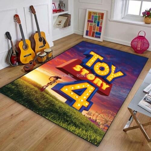 Disney Toy Story Buzz Lightyear Living Room Rug Cartoon Children Non-slip Mat Baby Crawling Game Mat Bedroom Carpet Gift