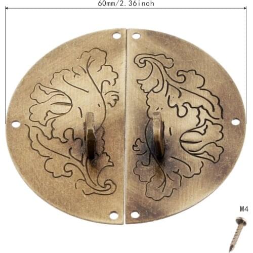 1Pc 60mm Antique Bronze Round Ring Furniture Door Pull Handle Metal Cabinet Dresser Drawer Knobs Clasp for Jewelry Wooden Box