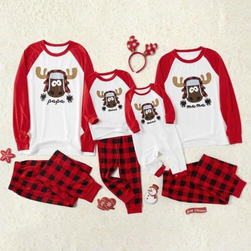 Elk Cartoon Christmas Family Matching Outfit Mom and Daughter Matching Clothes Kids Outfits