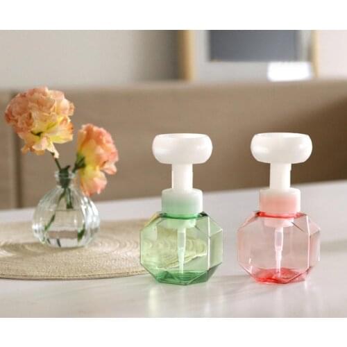 300ml Foaming Bottle Reusable Leakless Soap Bottle Large Diameter PETG Flower Pump Head Detachable Compact Travel Bottle Home