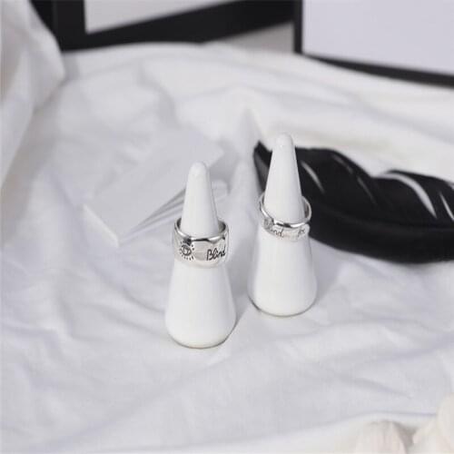 New York fashion women love fearless pattern S925 sterling silver ring original brand high quality jewelry logo holiday gift