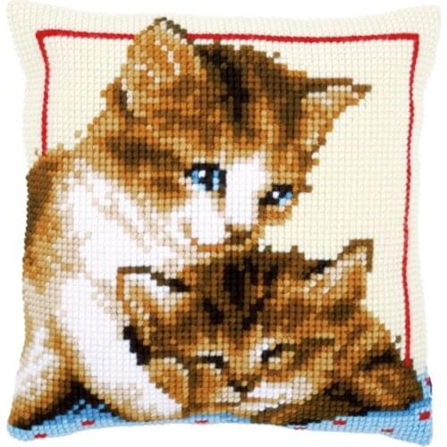 Latch Hook kits Pillow Diy Handmade Printed Canvas Cushion Latch Hook Kits DIY Unfinished accessories Animal Cat