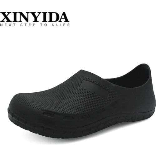 Non-slip Waterproof Oil-proof Men Chef Shoes Slip On Resistant Kitchen Shoes Multifunctional Medical Safety Work Shoes Size37-44