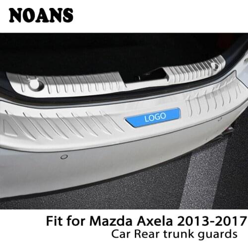 NOANS For Mazda 3 Axela 2013 2014 2015 2016 2017 Auto Car Rear Trunk Door Bumper Anti Scratch Strips Stainless Steel Accessories