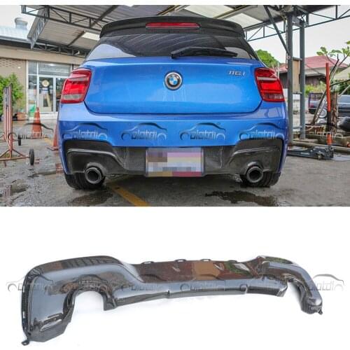 OLOTDI Car Styling Carbon Fiber Rear Bumper Lip Diffuser For BMW 1 Series F20 M Sport M-TECH Hatchback Only M135i 2012-14