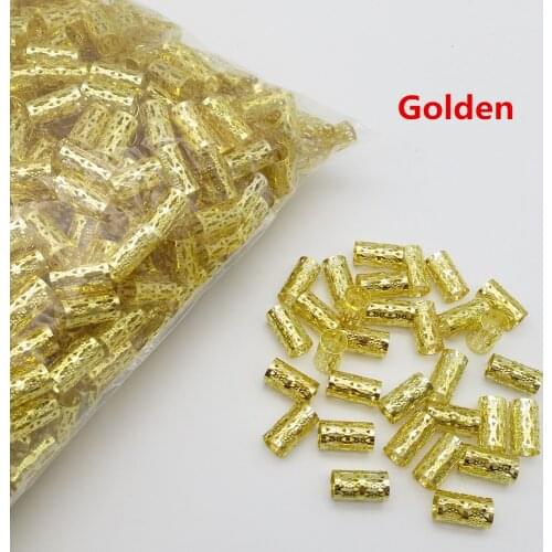 Wholesale 200pcs-1000pcs Golden/ Silver adjustable micro hair braid dread Dreadlock Beads cuffs clips tube accessories
