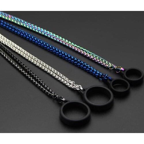10/50pcs Vape POD Silicone metal lanyard necklace with 2 rings vapeband For nfix novo zero relx yooz nord caliburn crown