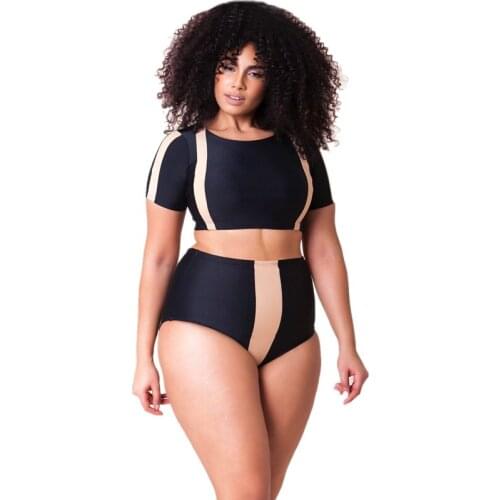 Sexy Womens Plus Size Bikinis Women Two 2 Piece High Waist Swimsuit Big Breasts Swim Bathing Suit Black Brazilian Swimwear 4XL