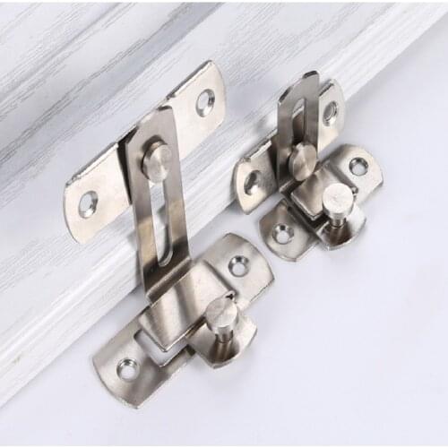Cabinet Fitting 90 Degree Latch Hotel Anti-theft Door Lock Sliding Stainless Steel For Window Household Safety Hardware Hasp