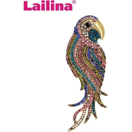 Multi Colors Crystal Rhinestone Parrot Brooch Pin Animal Fashion Jewelry Accessory Garment Accessory Gift