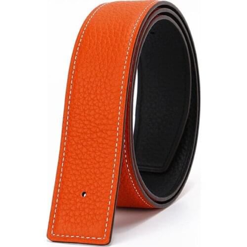 Mens Womens Belt Strips Luxury First Layer Cowhide 3.8CM Without Buckle Head Suitable For Famous Brand Letters Smooth Plate