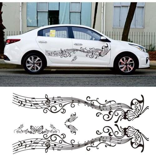 Lovely Butterfly Note Car-Styling Vehicle Body Side Hood Decals Stickers Decor