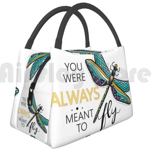 Cooler Lunch Bag Picnic Bag You Were Always Meant To Fly-Dragonfly 654 Dragonfly Dragon Fly Meant To Fly
