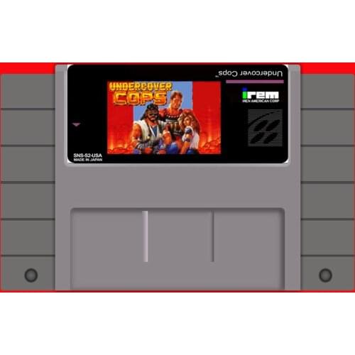 Undercover Cops 16 bit Big Gray Game Card For USA NTSC Game Player