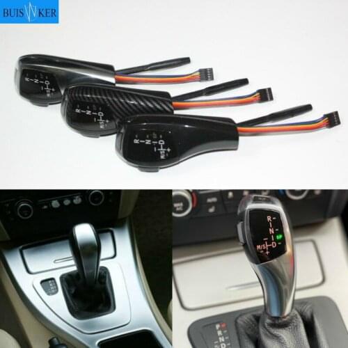 Carbon Fiber Black Silver LED Gear Shift Knob Shifter Lever for BMW Z4 Roadster E85 Coupe E86 2001-2008 Automatic Accessories
