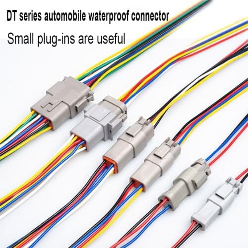 1Set DT Series Automobile Waterproof Connector DT04-2P DT06-6S Male Female Automotive Electrical Wire Plug Boot Amphenol Gray