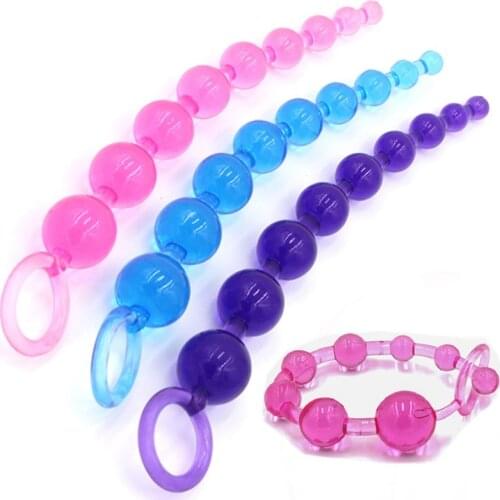 Oriental Soft Rubber Jelly Anal Beads for Beginner Flexible Anal stimulator Butt Beads Best Anal Sex Toys For Couple