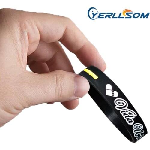 YERLLSOM 100pcs/Lot High Quality Customized Personal Printed 2 Colors logo Bracelets silicone for events P041806