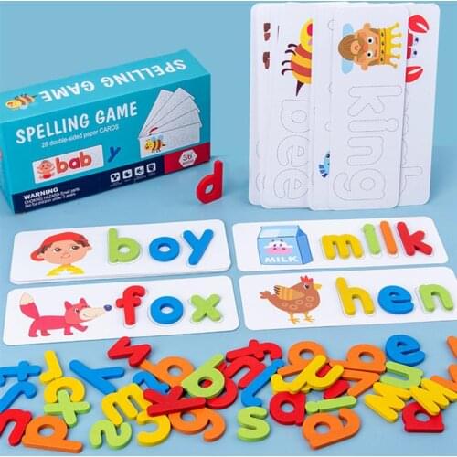 1 Set Words Matching Cards Kids English Studying Toy Matching Letter Game Toy