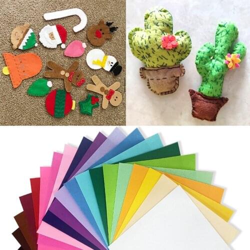 10pcs/set Non-Woven Felt Fabric Polyester Cloth Felt Fabric DIY Bundle for Sewing Doll Handmade Craft Thick Home Decor Colorful