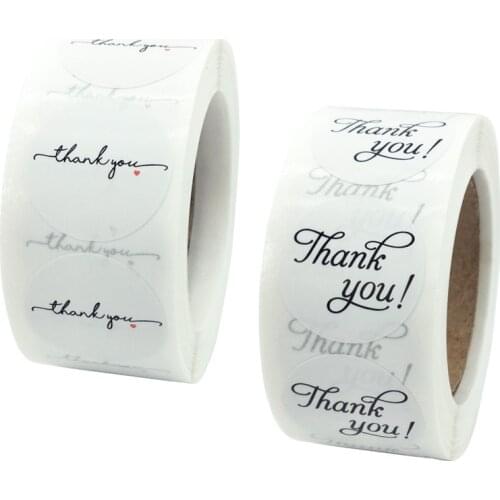 100-500Pcs White Round Thank You Sticker Seal Labels Stationery Stickers For Mailing Supplies Gift Packaging Decoration Stickers