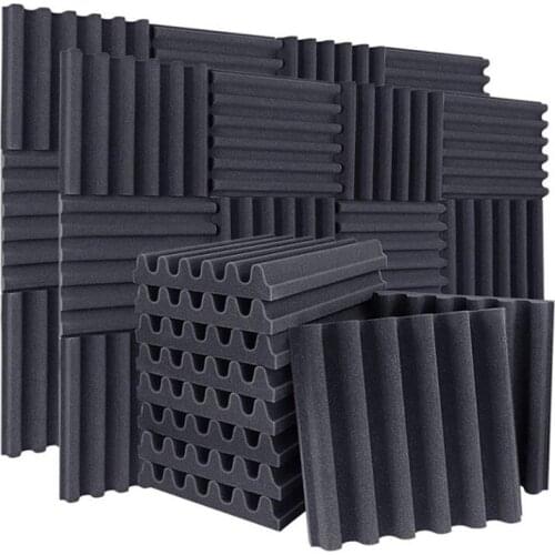 24 Pcs Arc Acoustic Foam Panel Sound Insulation Pads,Studio Foam Wedge Tiles For Acoustic Treatment And Wall Decoration