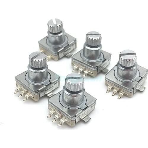 5pcs EC11 Rotary Encoder Code Switch With Push Button Switch 30 Position SMD 5pin Handle Length 9mm Plum Shaft