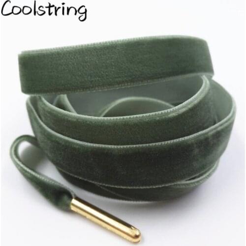 Coolstring New Flat Single Side Velvet Shoelaces Fantastic Nylon Shoe Laces With Metal Tips Sneaker Sport Bootlaces Shoestring