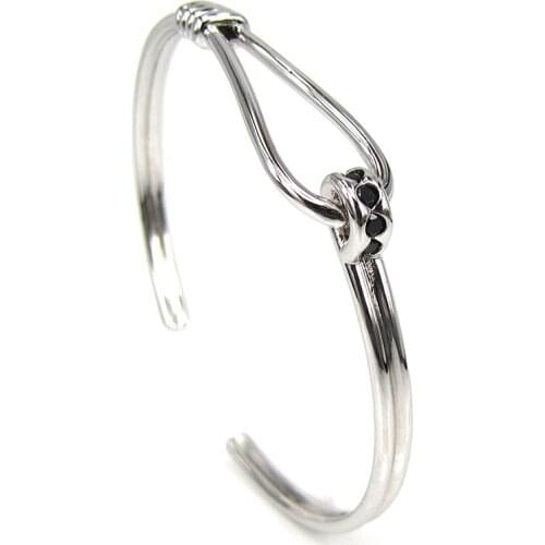 Brand Silver Color Men Watch Bangle Bracelet,Loving Cuff Bangle For Men Women Crystal CZ Open Bangels Gift Pulseiras Feminina