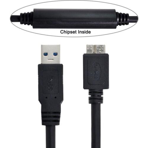 Cablecc 8m USB 3.0 Male to Micro 3.0 Male Chipset Repeater Cable for Industrial Camera & Laptop PC & Disk