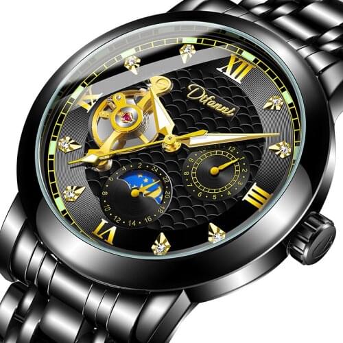Relogio Masculino Top Brand Watch Men Automatic Mechanical Tourbillon Luxury Business Leather Stainless Steel Sport Mens Watches