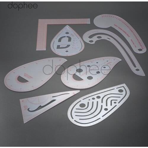 Dophee 8pcs/set Multi-style Sewing Patchwork Ruler French Curve Metric Ruler Measure For DIY Tailor Sewing Dressmaking