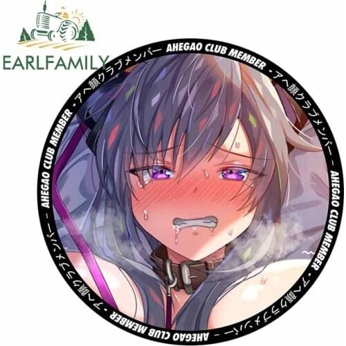 EARLFAMILY 13cm x 12.8cm For Anime Girl Motorcycle Car Stickers Laptop Decals Air Conditioner Waterproof Vinyl Material Decor