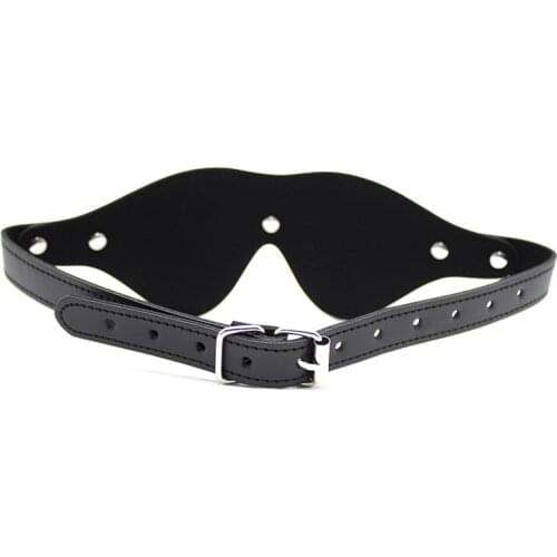 Leather Blindfold Adult Games BDSM Flirt Sex Toy Sexy Eye Mask Sleeping Masquerade Cat Eye Party Club Coslay Mysterious