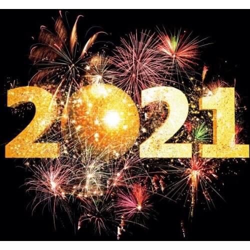 Happy New Year Of 2021 Backgrounds Photography Christmas Ball Festival Fireworks Polka Dots Light Bokeh Party Photo Backdrops