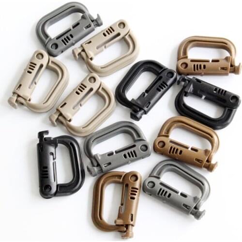 ITW GrimLoc Locking D-Ring for Molle Gear Tactical Accessory Locking Carabiner (12 pack) Strong Molded Polymer Clip Carabiner
