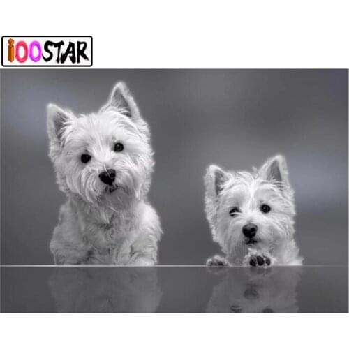 3D Rhinestone Painting DIY Diamond Painting westie dog Pattern Cross Stitch Diamond Embroidery Mosaic Crystal Home Decor