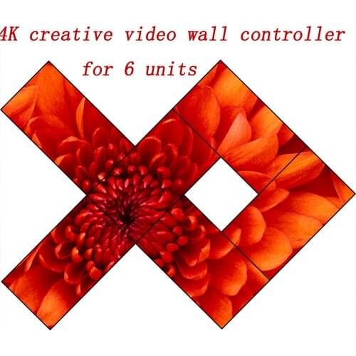 4K creative video wall controller for 6 units,creative video wall processor,Irregular video wall processor