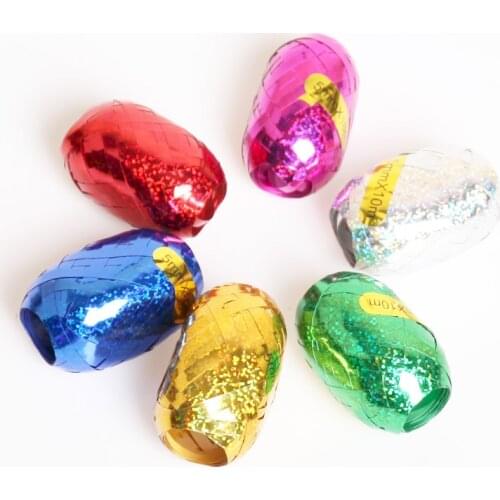 6pcs Balloon Ribbons Rope 10m Laser Gold Silver Colorful Ribbon birthday wedding party decoration Supplies Balloon accessories