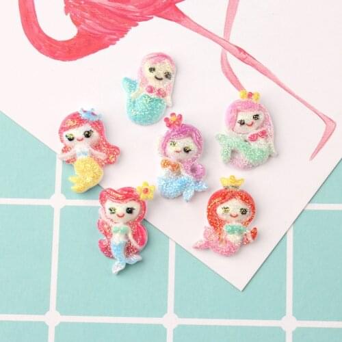 Mini Order 10pcs 16*22mm Kawaii Princess Girl Colorful Resin Cabochons Clay Beads Charms Decor Planar Ornament Material Patch