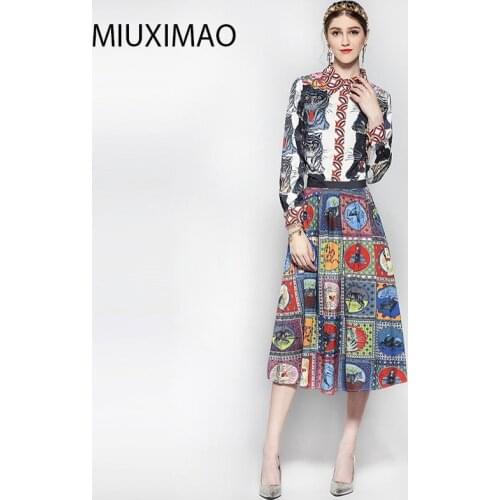 2018 High Quality Spring&Fall Newest Cute StyleTurn-down Collar Full Sleeve Leopard Print Elegant Slim Dress Suit Women