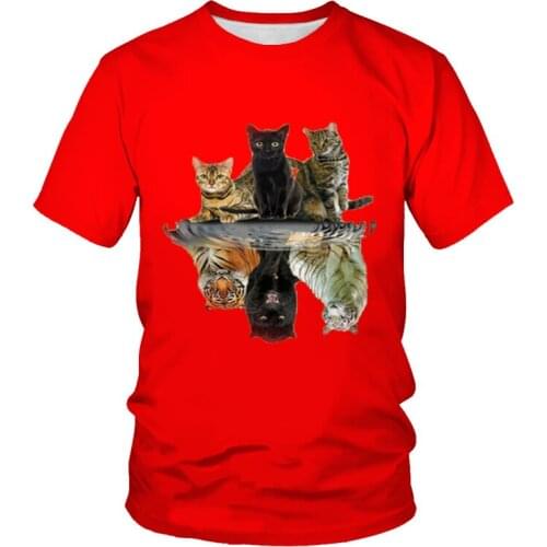 2021 mens summer new 3DT shirts cute cat 3D digital printing series handsome guys and beautiful women oversized T-shirts