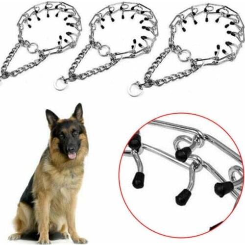 New Metal Steel Chain Dog Training Prong Pinch Adjustable Choke Spike Collar Pet Supplies Dog Necklace