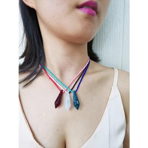 2021 New Arrival Best Friend Choker Necklace Gift Jewelry Trendy Assorted Color Seed Bead Chain Charm Gem Pendant Necklace Women