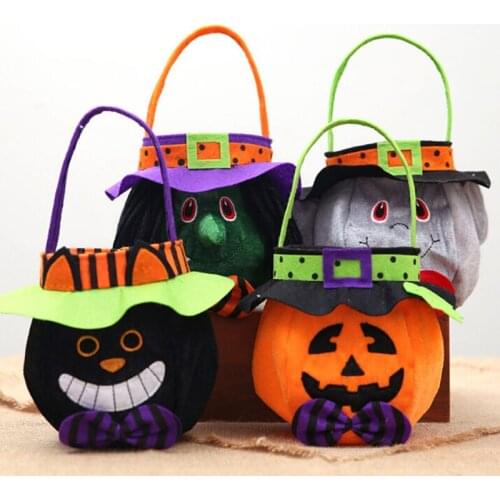 New Halloween Tote Bag Witch Pumpkin Prints Halloween Gift Candy Bag Cookie Bags Storage Handbag Party Gifts Bag